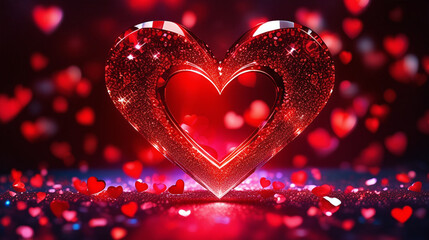 Obraz premium Valentine's day hearts ballons with copyspace, saint valentine and love background concept, blank space,