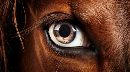 Fototapeta premium A close-up of a horse's expressive eyes, showcasing its beauty and strength.
