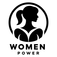 Woman Gym Logo vector art illustration black color