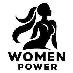 Woman Gym Logo vector art illustration black color