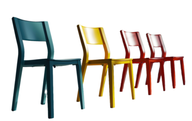 Efficient Stackable Chairs on Transparent Background
