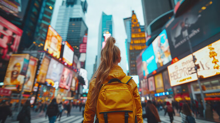 Back view of a woman in New York