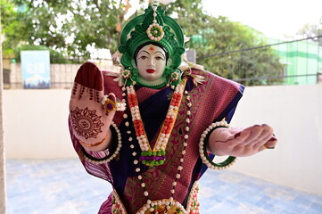 Obraz premium hindu goddess statue. hindu religion. hindu wedding ceremony. festival goddess art cultural