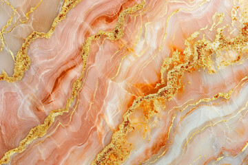 Beautiful gold and orange marble texture close up	