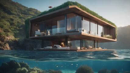 Home in Underwater Background Very cool