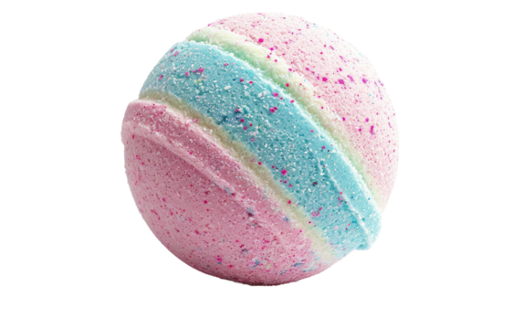 Stylish Bath Bomb on Transparent Background