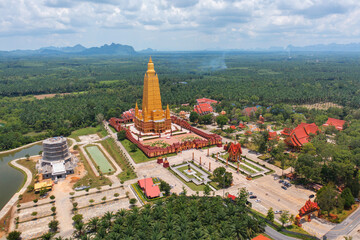 Wat Bang Thong, Krabi, Southern Temple. The pagoda is a buddhist temple in urban city town,...