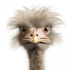 portrait of a young african ostrich, head of an ostrich bird, ostrich portrait