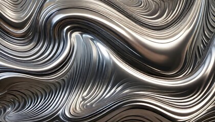 Abstract Metallic Fluid Form, Generative AI