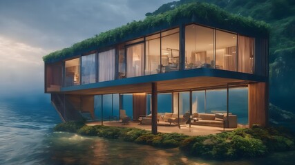 Home in Underwater Background Very cool
