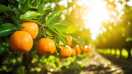 Bright round citrus fruit oranges garden, are juicy and sweet in drinks or eaten raw. Generative AI