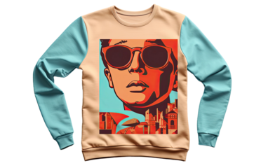 Vintage Vibe Men Graphic on Transparent Background