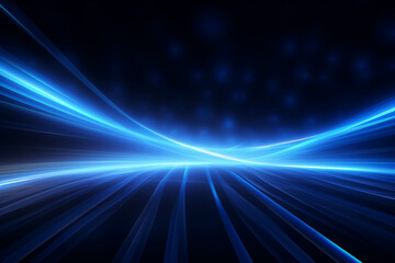 Blue Wave Energy Flow Abstract Design with Light Lines and Fractal Motion.