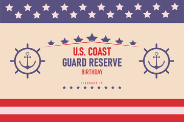 U.S. Coast Guard Reserve Birthday background. © Threecorint