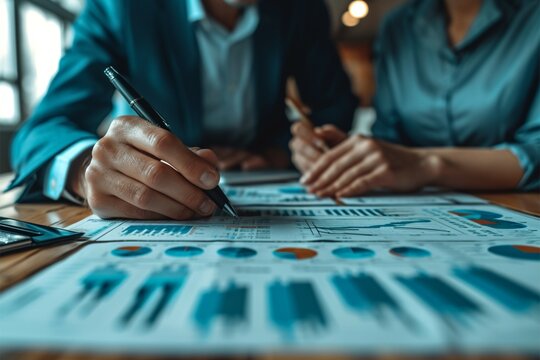 Business professionals strategizing financial integration for successful mergers and acquisitions