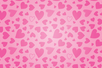 Vector love heart pattern, vector hand drawn Valentine's Day pattern, Valentine's Day background.