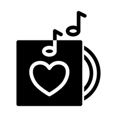 This is the Love Song icon from the Valentine icon collection with an Solid style