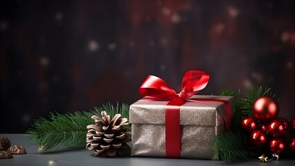 A magical gift: a bright surprise and a festive mood created by AI