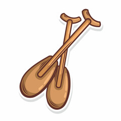 Paddle boat doodle illustration art