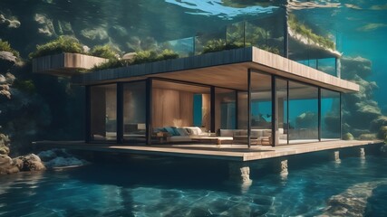 Home in Ocean Background Very cool