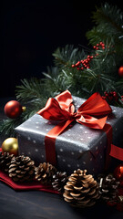 A magical gift: a bright surprise and a festive mood created by AI