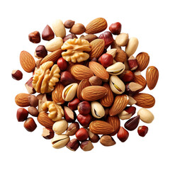 Nuts Mix Isolated on transparent background. Generative AI