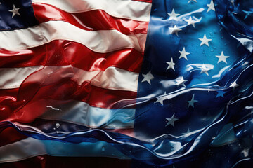 Abstract background of waving American flag