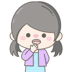 cute little pastel girl hand over the mouth oops