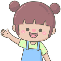 cute little pastel girl waving goodbye