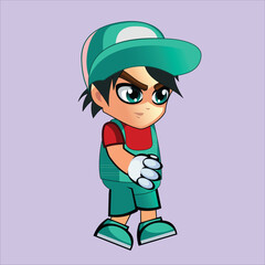 2d character run animation pose 5 vector illustration