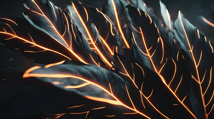 Naklejka premium abstract Black leaves for tropical leaf background