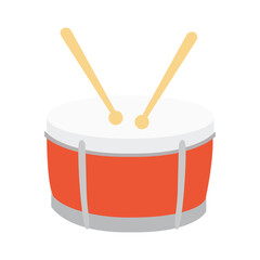 A drum shown with drumsticks emoji vector symbol illustration