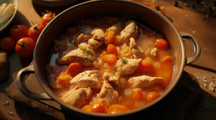 Warm and comforting chicken and vegetable stew, a nourishing dish for breaking the fast
