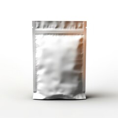 Aluminum Foil Packaging Mockup isolated. Food Blank foil bag mockup isolated. Blank Food Pouch Aluminum Foil Pack Mockup. Mockup.