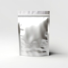 Aluminum Foil Packaging Mockup isolated. Food Blank foil bag mockup isolated. Blank Food Pouch Aluminum Foil Pack Mockup. Mockup.