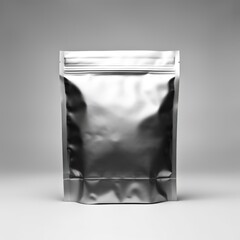 Aluminum Foil Packaging Mockup isolated. Food Blank foil bag mockup isolated. Blank Food Pouch Aluminum Foil Pack Mockup. Mockup.