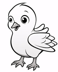 Delightful coloring pages featuring cute, smiling doves specially designed for kids, offering a fun and creative activity that combines joy and artistic expression.