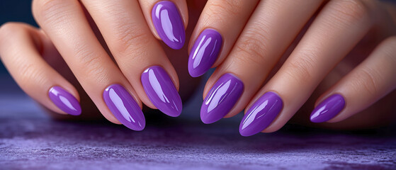 Woman's nails with beautiful manicure with flowers. AI generated