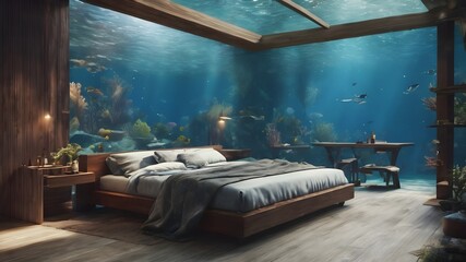 Home in Ocean Background Very cool