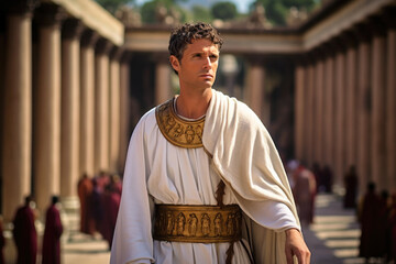 Gaius Julius Caesar Augustus also known as Octavian (Latin: Octavianus) as the founder of the Roman Empire (generative AI) - obrazy, fototapety, plakaty