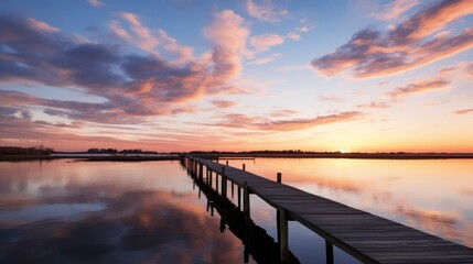 Fototapeta premium Serene Dock Floating in Calm Water