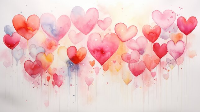 illustration background paint valentines day, with love element on wall.