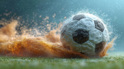soccer sport game on the soccer field - obrazy, fototapety, plakaty