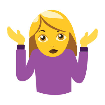 recommend clip art: Woman shrugging shoulders face emoji