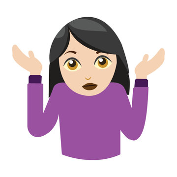 Woman shrugging shoulders face emoji