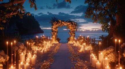 an elegant setting for a candlelight wedding