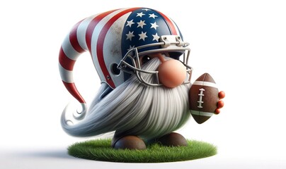 gnome wearing an American football helmet