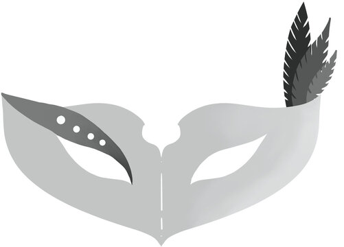 gray carnival mask isolated