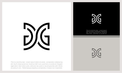 Initials G. GG logo design. Initial Letter Logo. Innovative high tech logo template.	