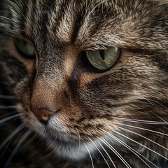 A close-up photo of a cat. Macro portrait of a cat.